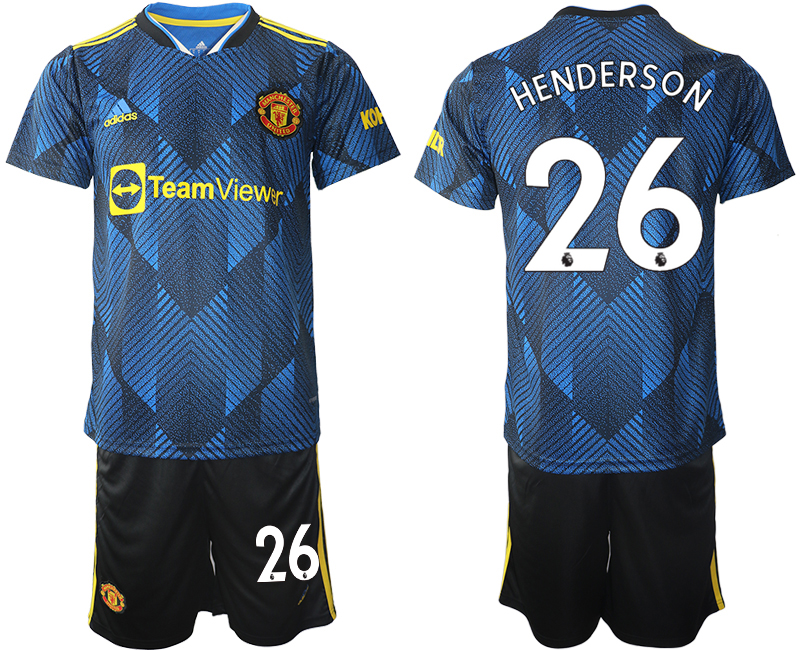 Men 2021-2022 Club Manchester United Second away blue #26 Soccer Jersey->manchester united jersey->Soccer Club Jersey